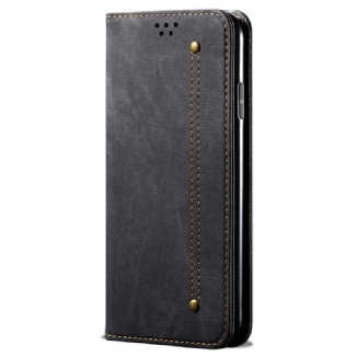 Flip Cover Motorola Edge 50 Fusion Tissu Jeans