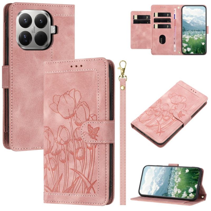 Housse Xiaomi 15T Pro Effet Daim Empreinte Florale