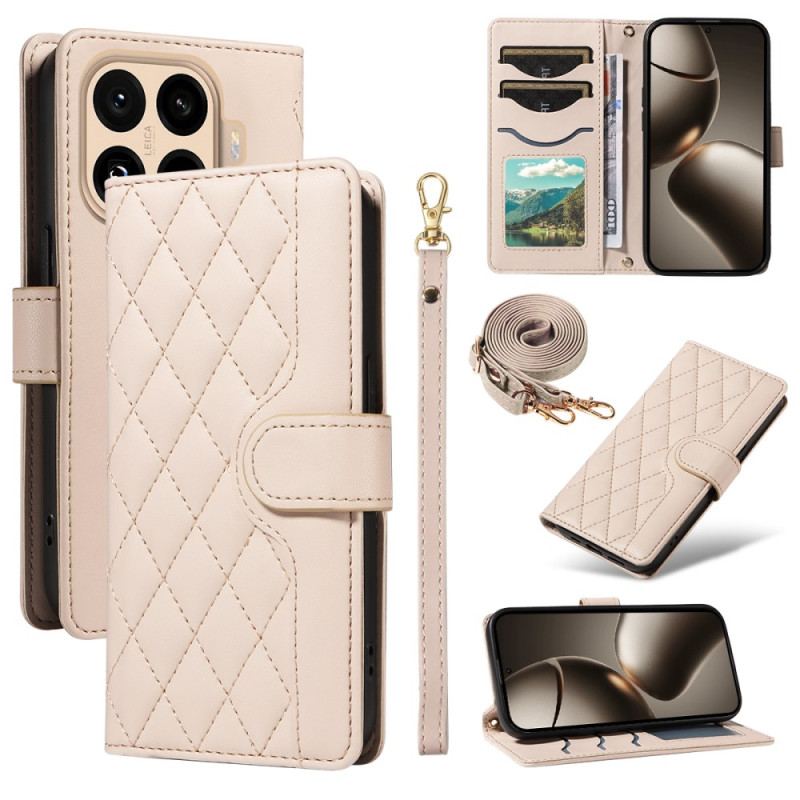 Housse Xiaomi 15T Pro Matelassée avec Lanière et Bandoulière