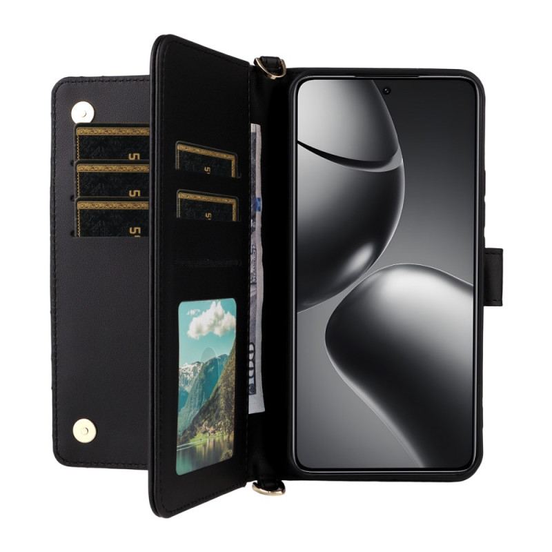 Housse Xiaomi 15T Pro Matelassée avec Lanière et Dragonne