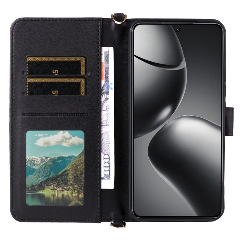 Housse Xiaomi 15T Pro Matelassée avec Lanière et Dragonne