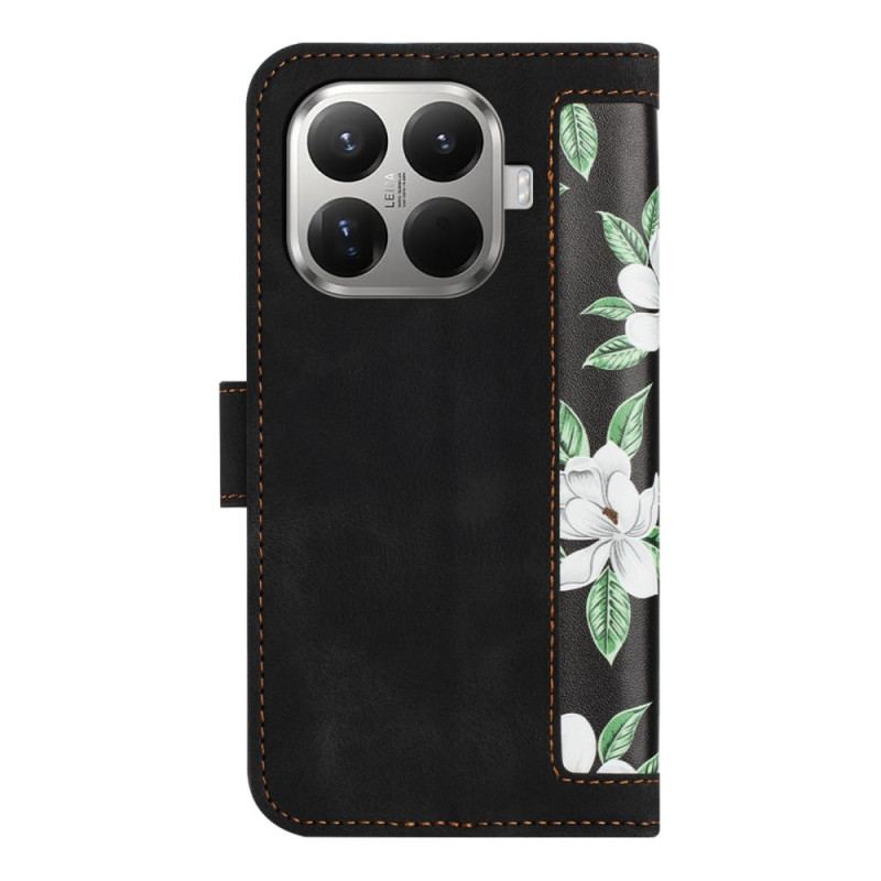 Housse Xiaomi 15T Pro Motif Floral avec Lanière