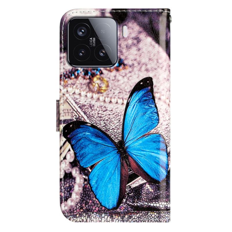 Housse Xiaomi 15T Pro Papillon Bleu
