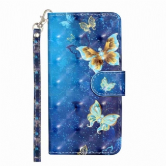 Housse Xiaomi 15T Pro Papillons Bleu et Or