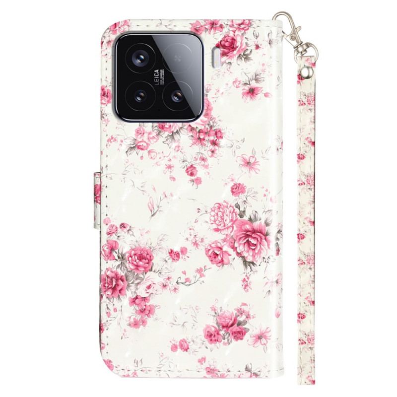 Housse Xiaomi 15T Pro Roses à Lanière