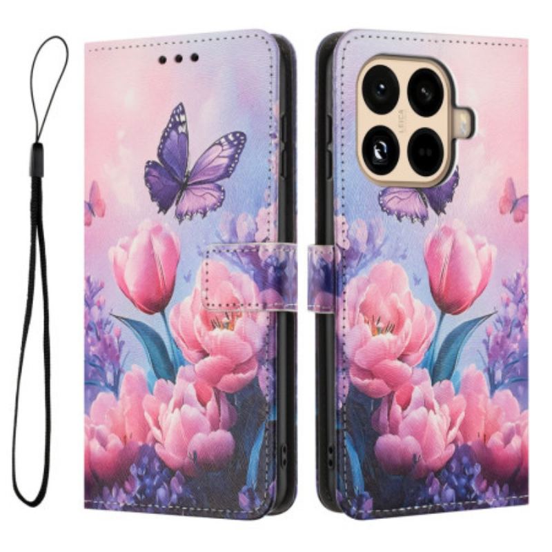 Housse Xiaomi 15T Pro Tulipes et Papillons