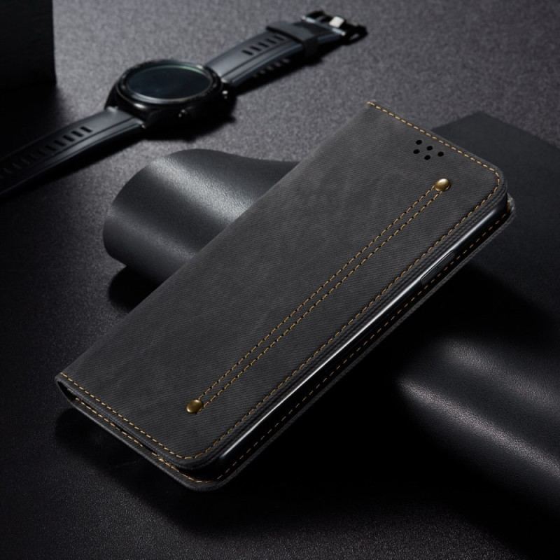 Flip Cover Oppo Find X8 Pro Tissu Jeans