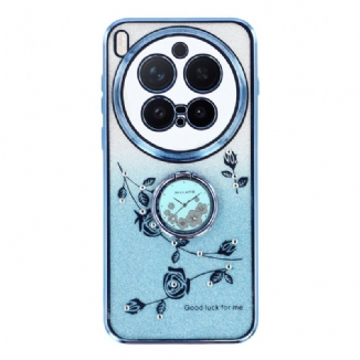 Coque Vivo X300 Pro Anneau-Support Fleurs et Strass