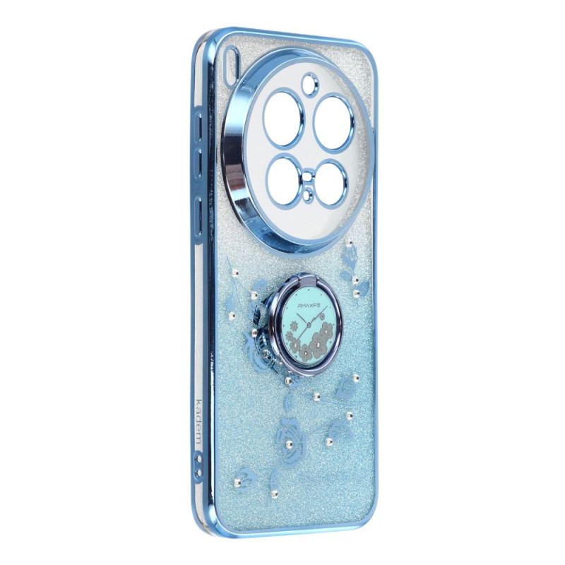 Coque Vivo X300 Pro Anneau-Support Fleurs et Strass