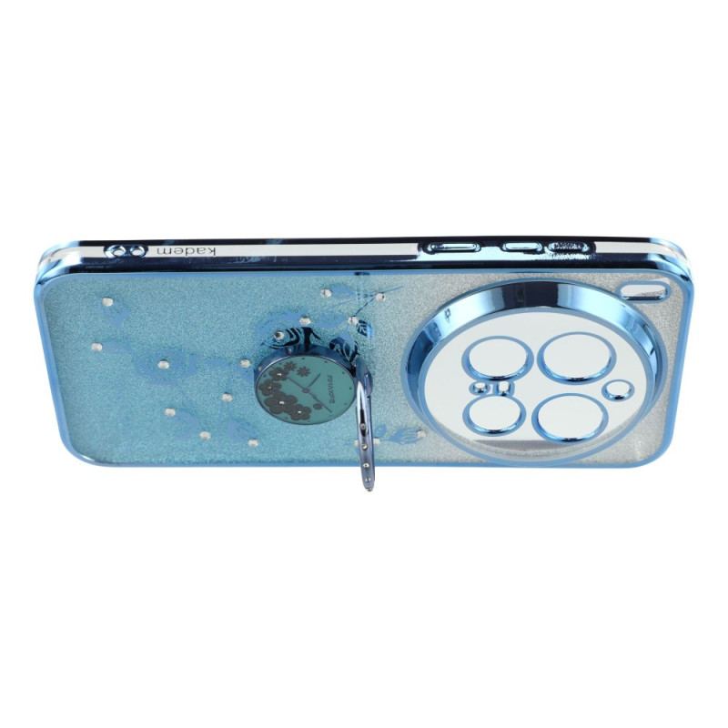 Coque Vivo X300 Pro Anneau-Support Fleurs et Strass