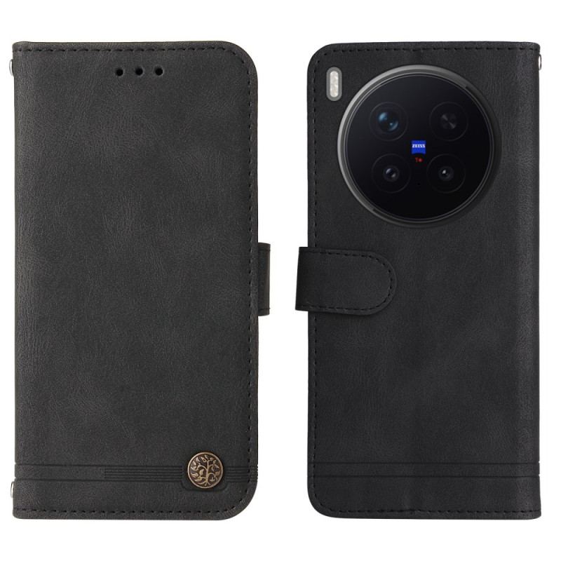 Flip Cover Vivo X300 Pro Effet daim avec Rivet