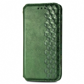 Flip Cover Vivo V40 5G Effet Daim Motif Losanges