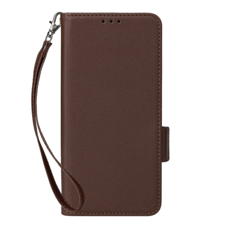 Housse Oppo Reno 12F 5G Texture Litchi à Lanière