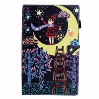 Housse Samsung Galaxy Tab A8 (2021) Fillette à la Lune