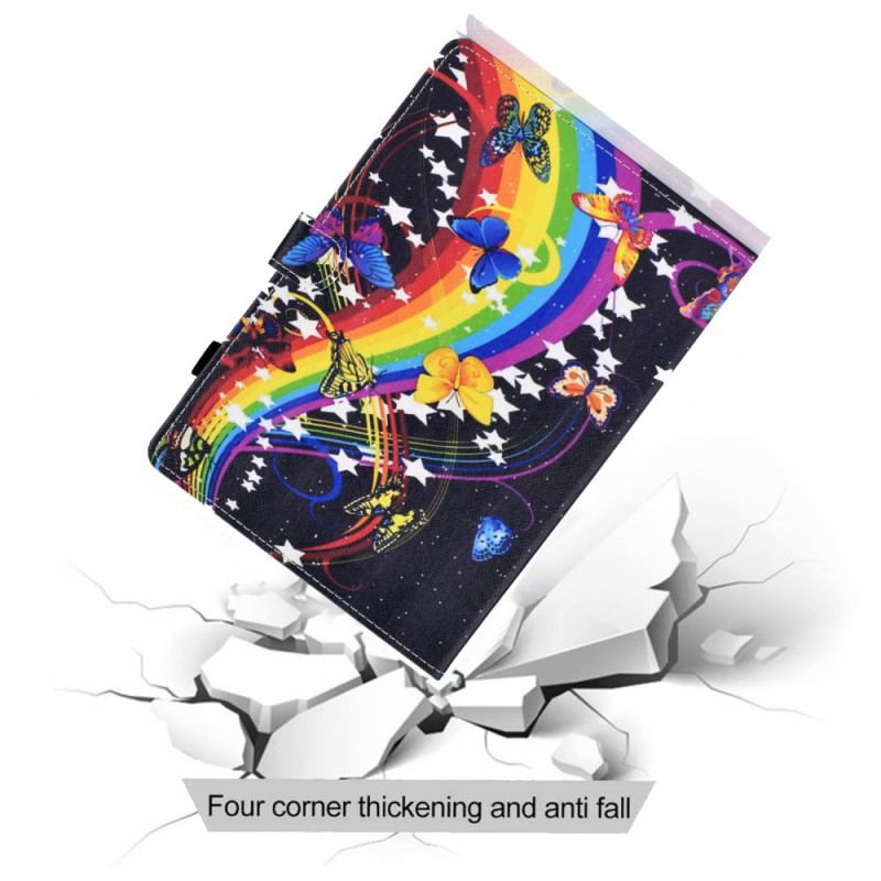 Housse Samsung Galaxy Tab A8 (2021) Papillons Arc-en-Ciel