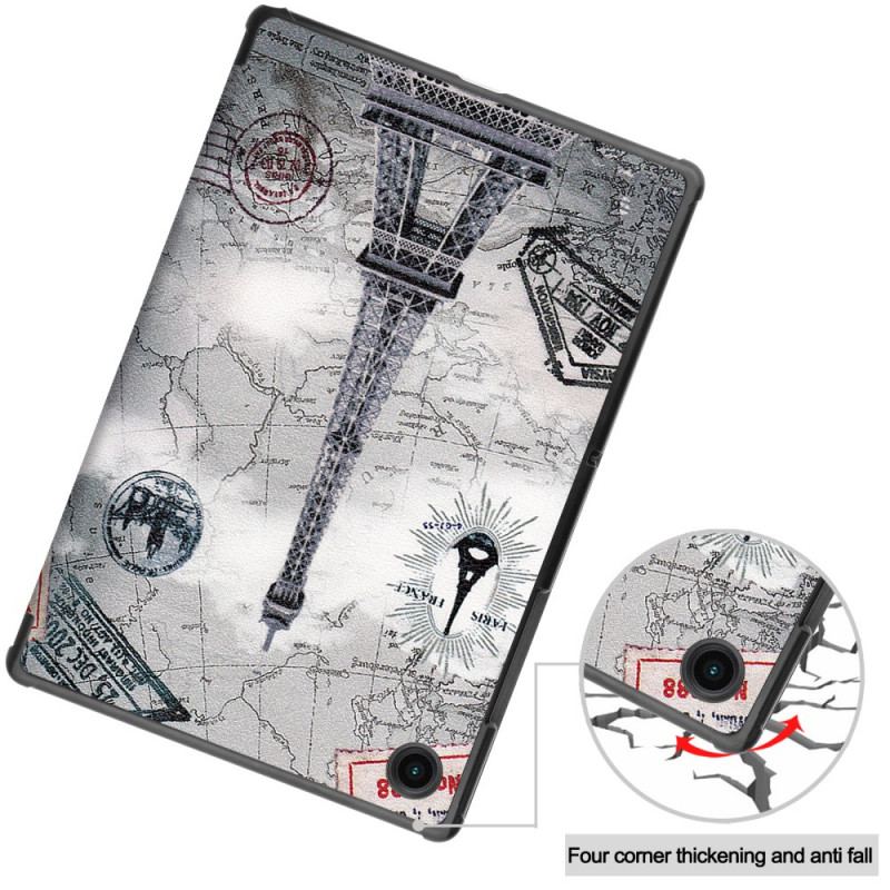 Smart Case Samsung Galaxy Tab A8 (2021) Renforcée Tour Eiffel Rétro