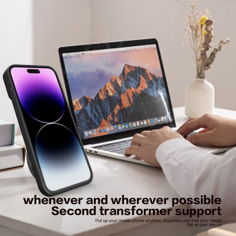 Coque iPhone 15 Plus Anneau-Support et Volet pour Appareil Photos