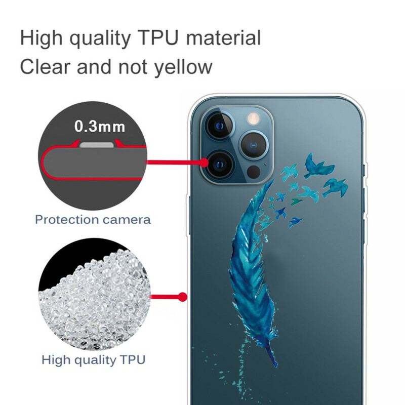 Coque iPhone 13 Pro Max Belle Plume Bleue