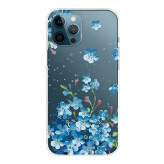 Coque iPhone 13 Pro Max Bouquet de Fleurs Bleues