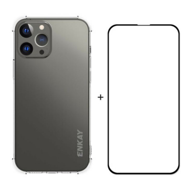 Coque iPhone 13 Pro Max Combo Coque et Verre trempée Écran ENKAY