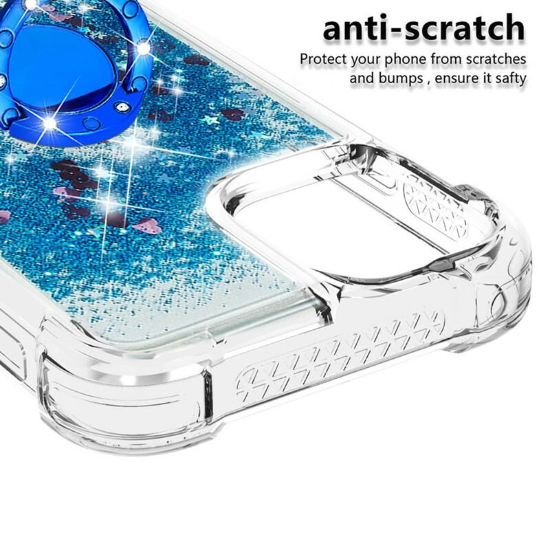 Coque iPhone 13 Pro Max Paillettes avec Anneau-Support