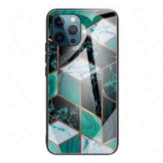 Coque iPhone 13 Pro Max Verre Trempé Marbre Géométrie