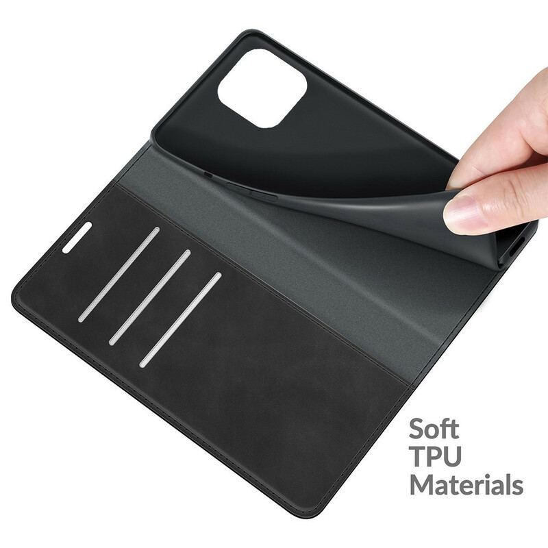 Flip Cover iPhone 13 Pro Max Effet Cuir Douceur Soie