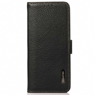 Housse iPhone 13 Pro Max Cuir Véritable Litchi KHAZNEH