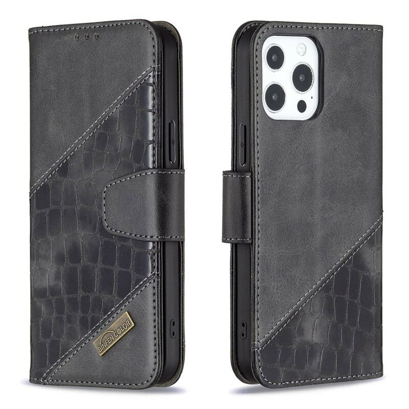 Housse iPhone 13 Pro Max Effet Peau de Crocodile Classique