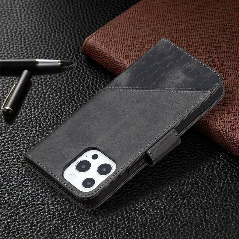 Housse iPhone 13 Pro Max Effet Peau de Crocodile Classique