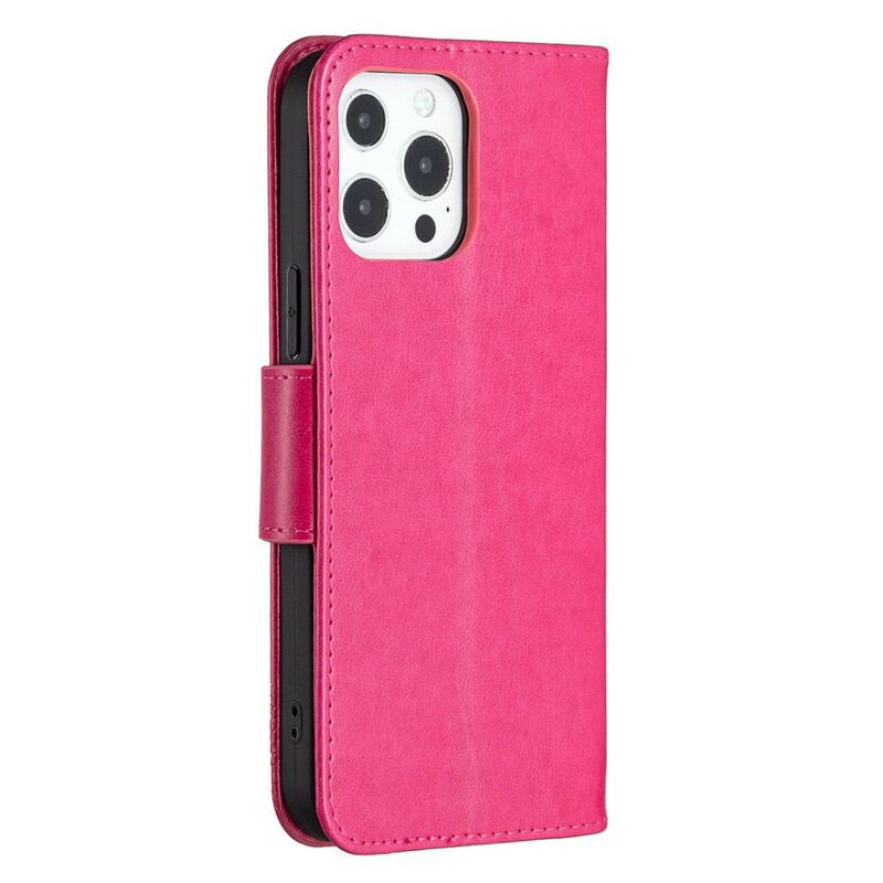 Housse iPhone 13 Pro Max Papillons et Rabat Oblique