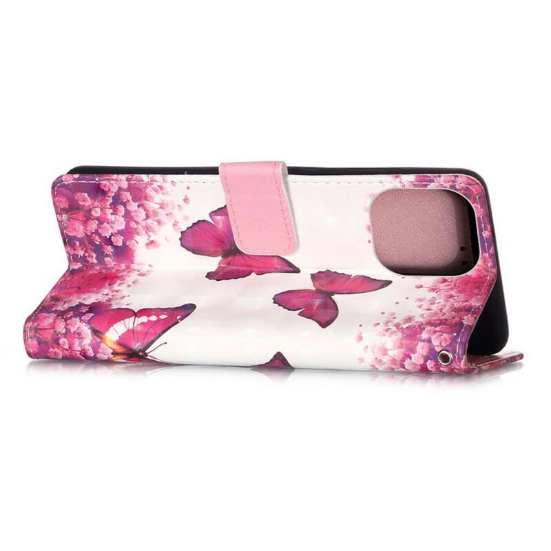 Housse iPhone 13 Pro Max Papillons Rouges
