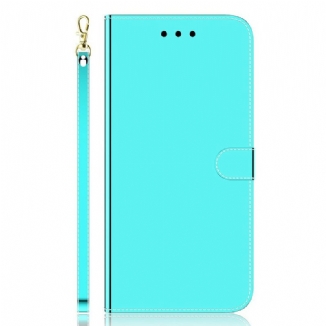 Housse iPhone 13 Pro Max Simili Cuir Couverture Miroir