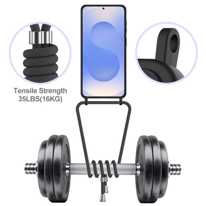 Coque à Cordon Samsung Galaxy S26 Plus Porte-Carte et Lanière