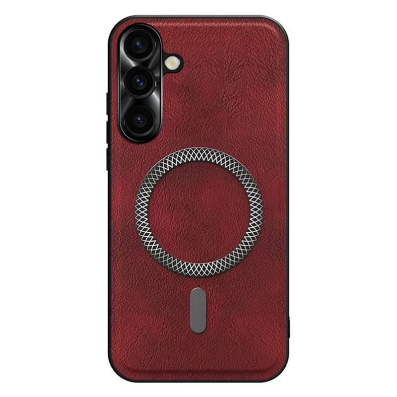 Coque Samsung Galaxy S26 Plus Effet Cuir et Cadre Métallique pour Objectif