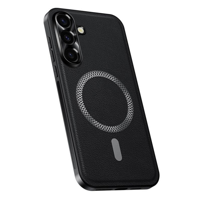 Coque Samsung Galaxy S26 Plus Effet Cuir et Cadre Métallique pour Objectif