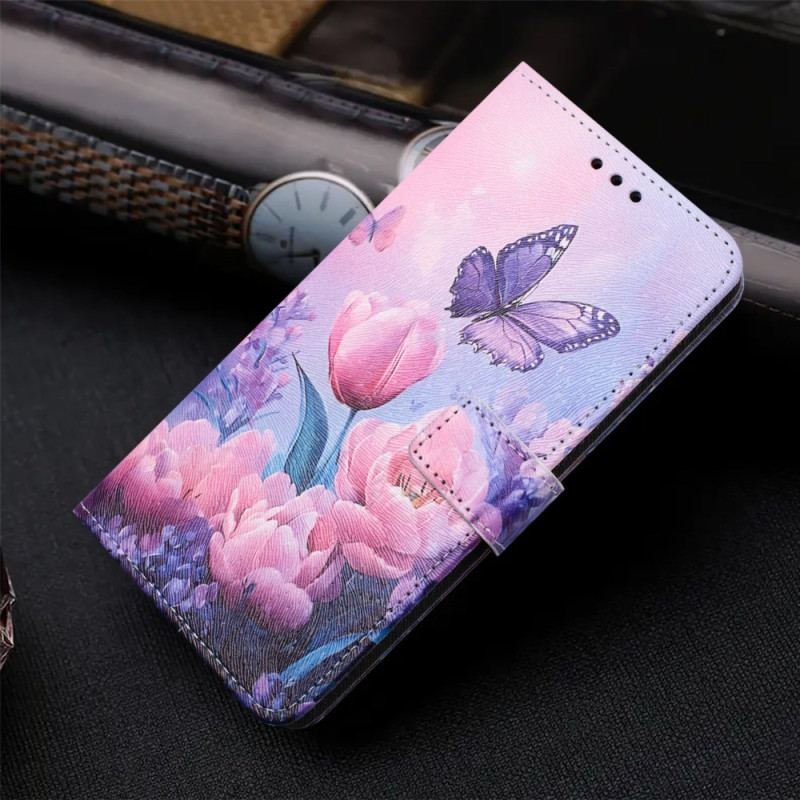 House Samsung Galaxy S26 Plus Papillon et Fleurs Roses