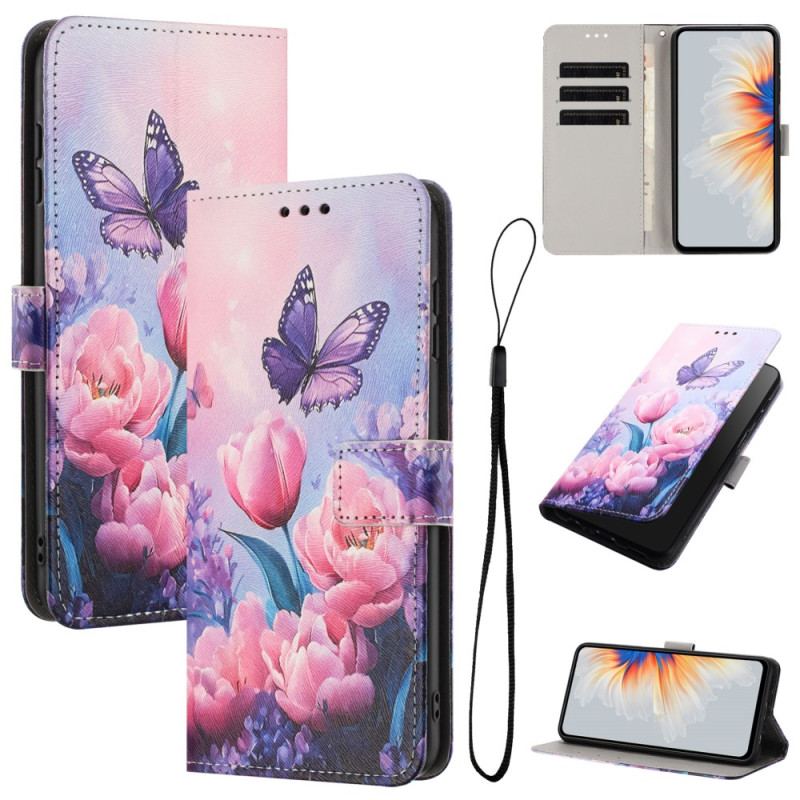 House Samsung Galaxy S26 Plus Papillon et Fleurs Roses