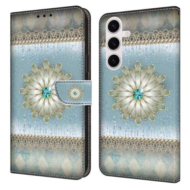 Housse Samsung Galaxy S26 Plus 5G Fleur Diamant Bleu