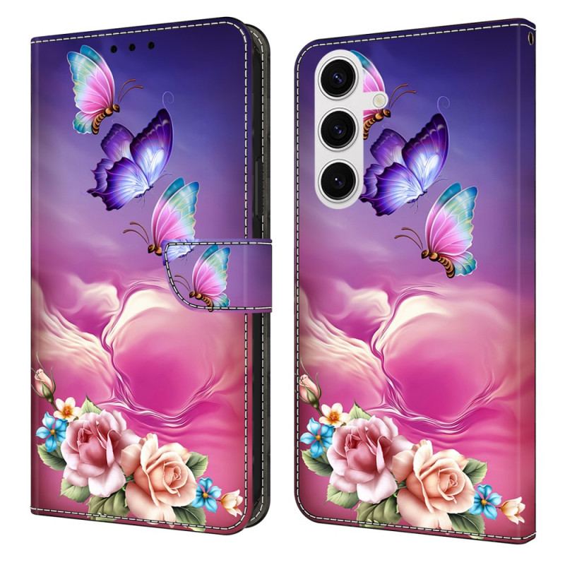 Housse Samsung Galaxy S26 Plus 5G Motif Papillon Floral