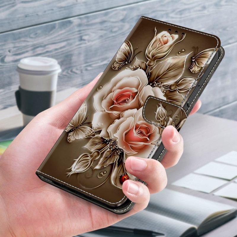 Housse Samsung Galaxy S26 Plus 5G Roses Marrons