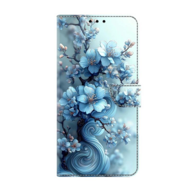 Housse Samsung Galaxy S26 Plus Fleurs Bleu Glacé
