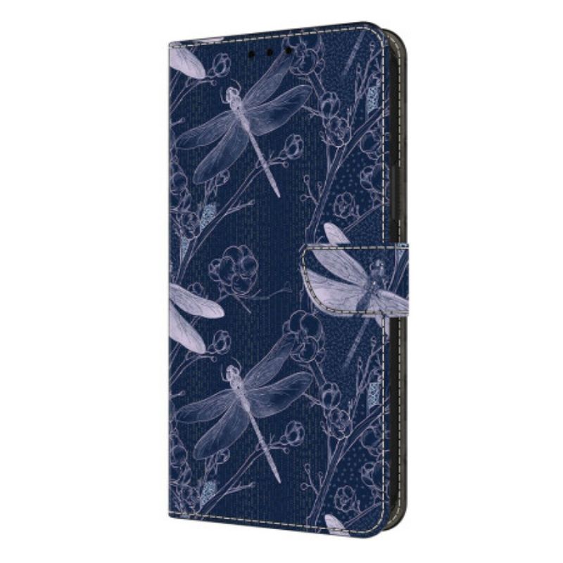 Housse Samsung Galaxy S26 Plus Libellules sur Fond Bleu