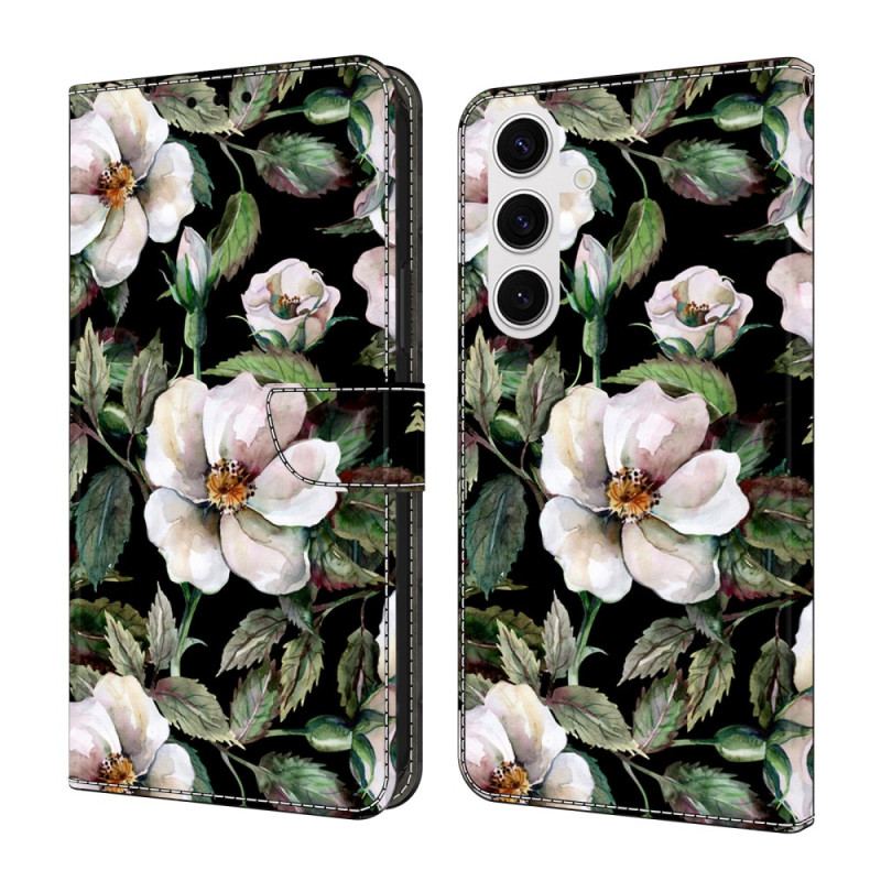 Housse Samsung Galaxy S26 Plus Motif Floral Blanc