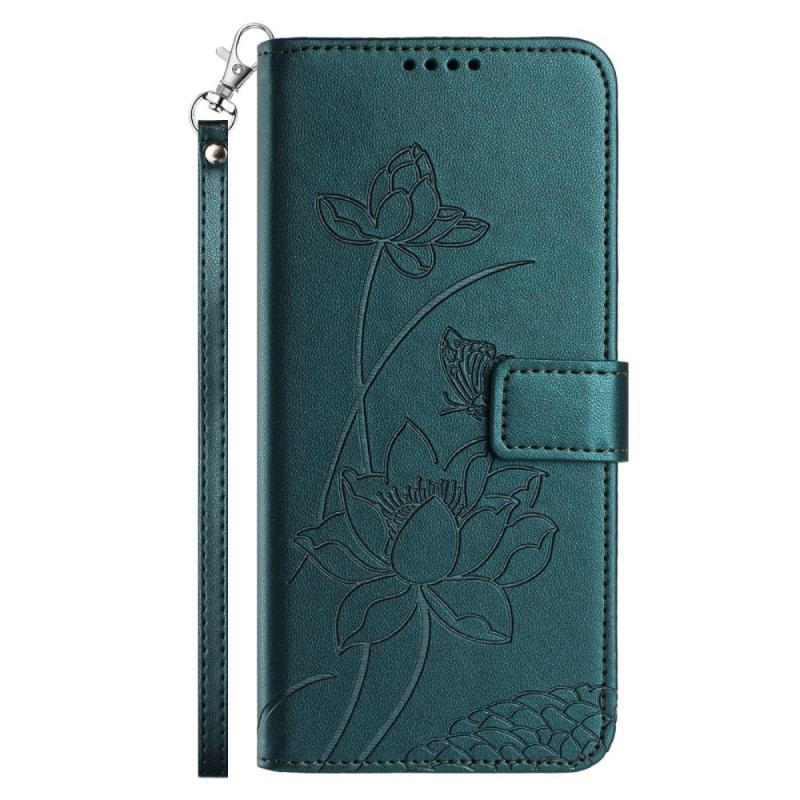 Housse Samsung Galaxy S26 Plus Motif Lotus à Lanière