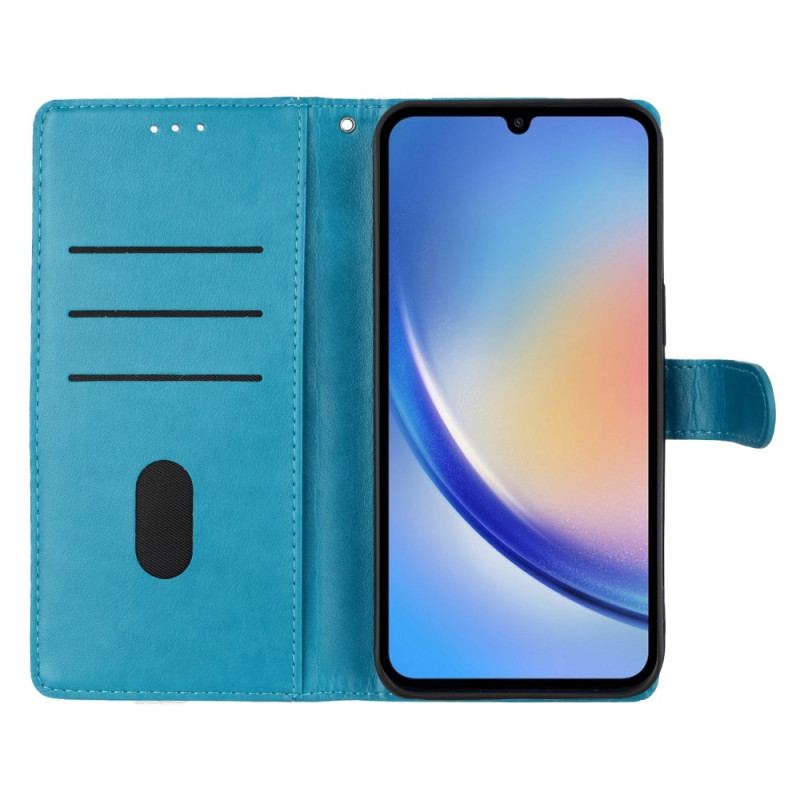 Housse Samsung Galaxy S26 Plus Motif Papillon Floral et Lanière