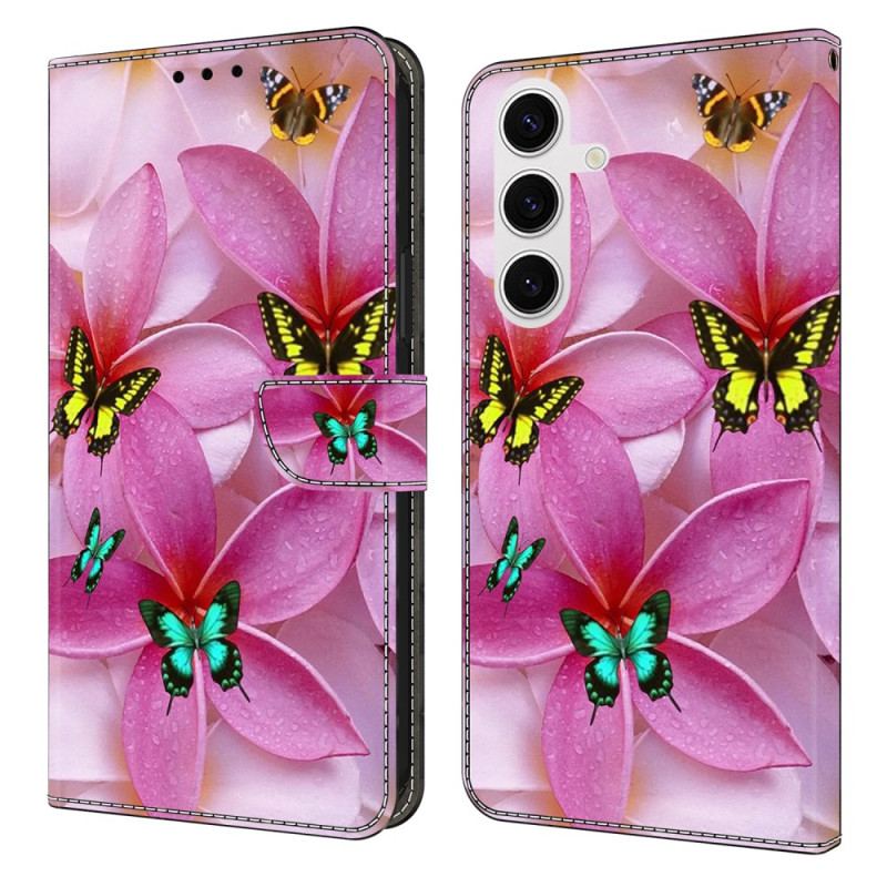 Housse Samsung Galaxy S26 Plus Papillons Floraux Rose