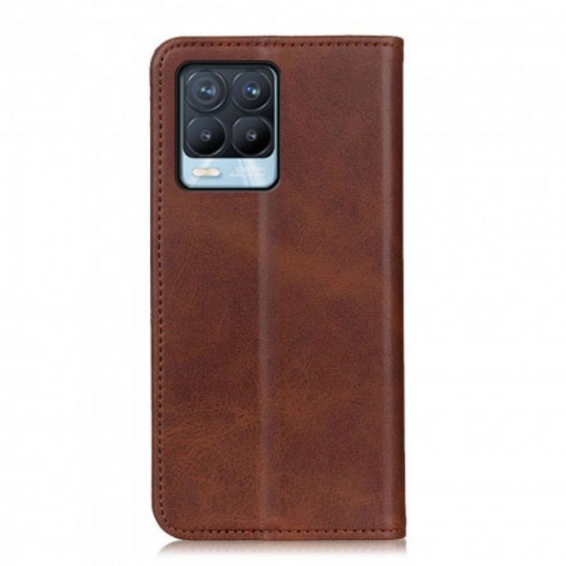 Flip Cover Realme 8 / 8 Pro Cuir Fendu Élégance