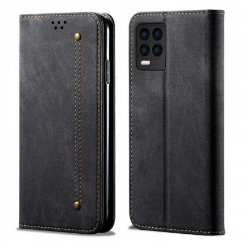 Flip Cover Realme 8 / 8 Pro Tissu Jeans