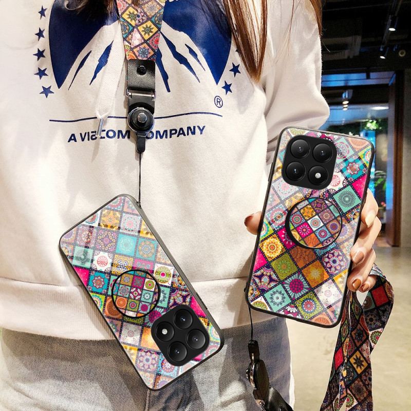 Coque Xiaomi 15T Support et Lanière Design Patchwork